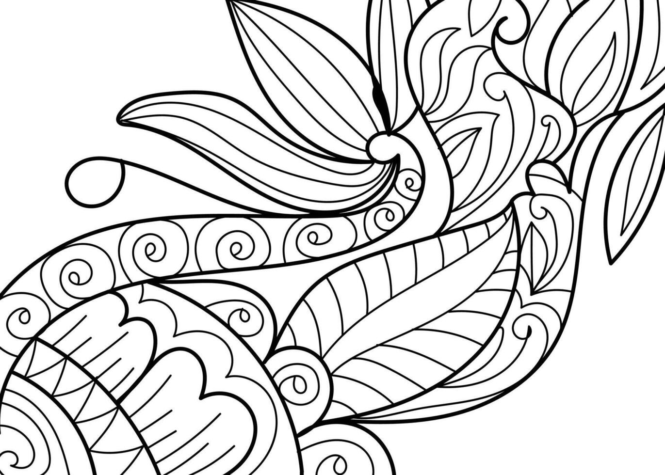 Decorative henna design coloring book page illustration 13833871 Vector ...