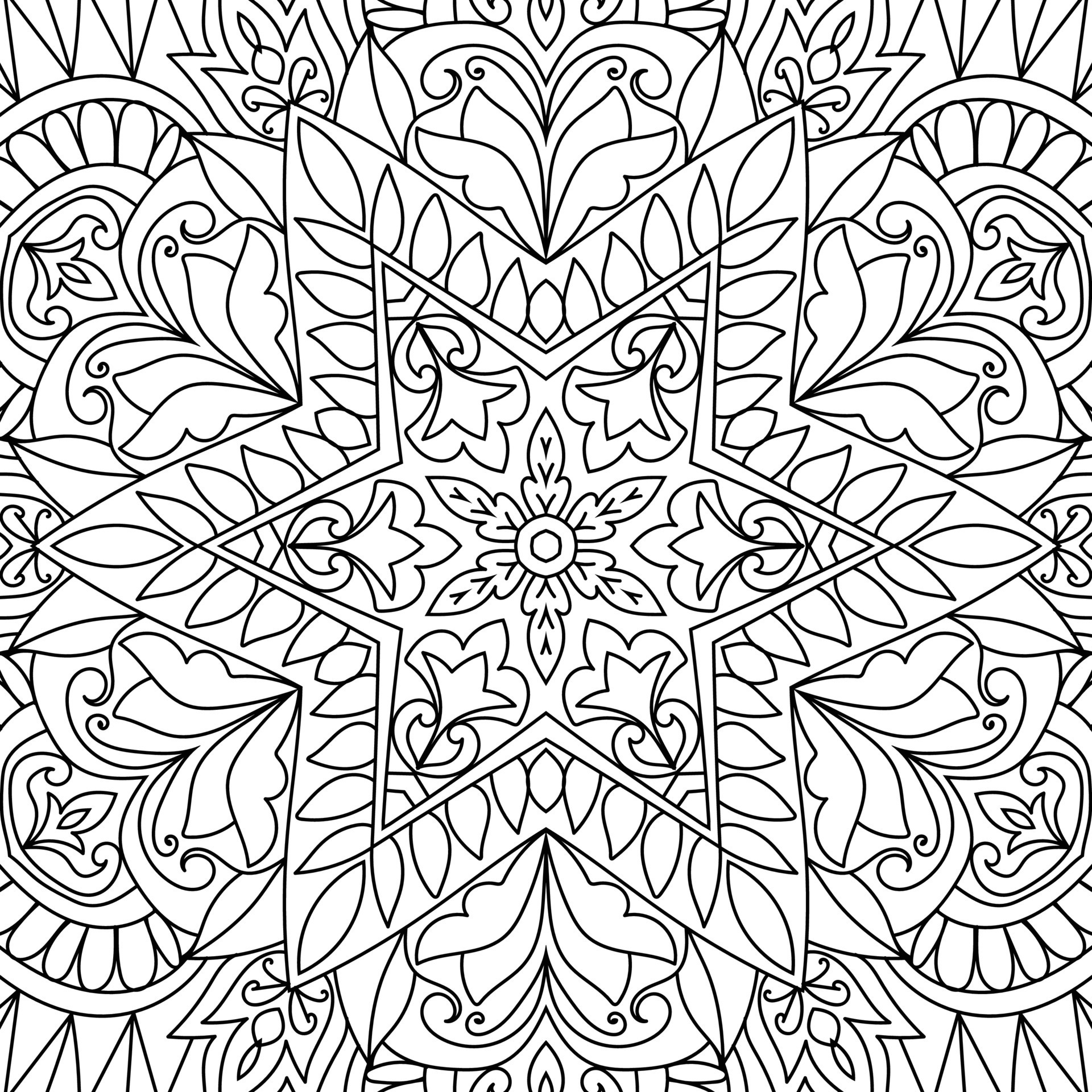 Decorative henna design coloring book page illustration 13833875 Vector ...