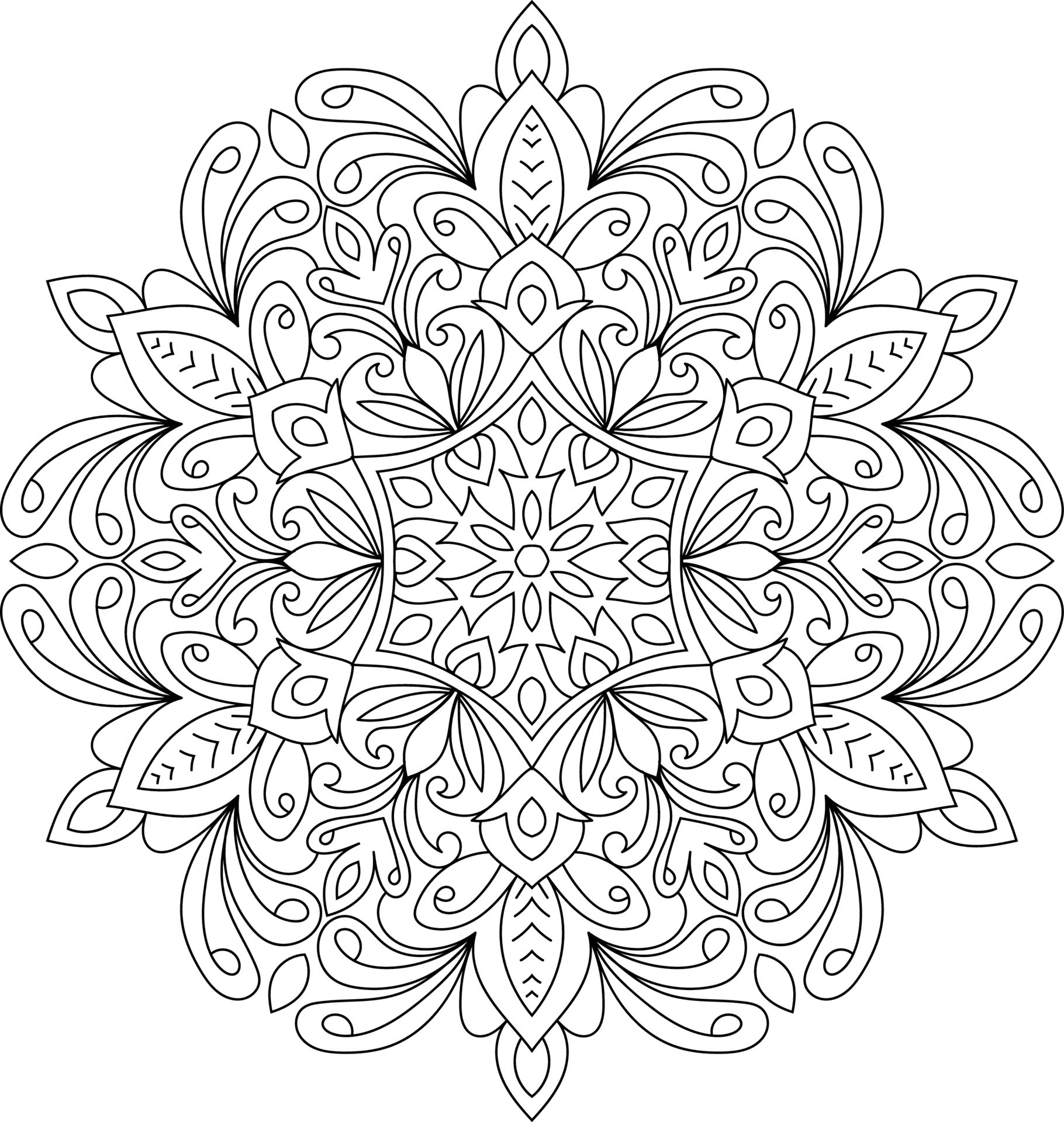 Decorative mandala design coloring book page illustration 13833885 ...
