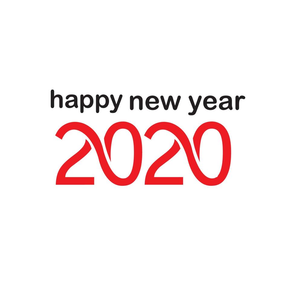 Happy New Year 2020 logo text design vector illustration - vector