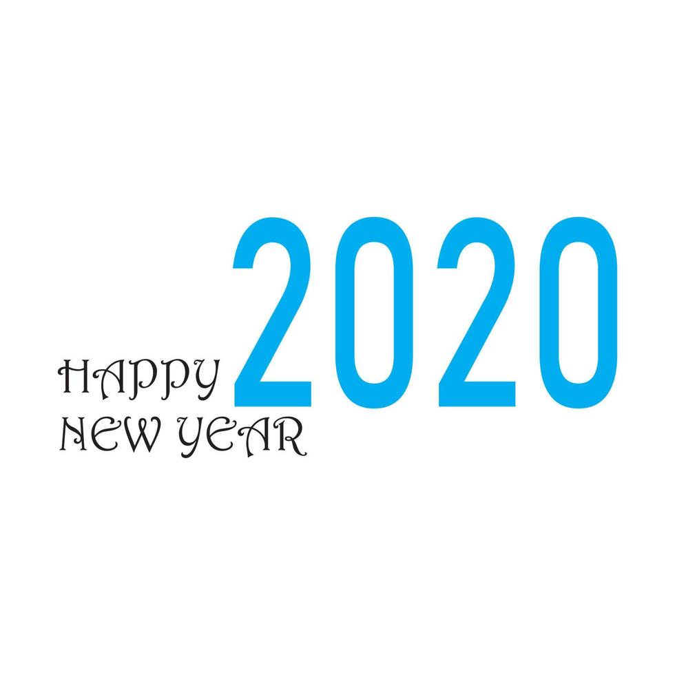 Happy New Year 2020 logo text design vector illustration - vector