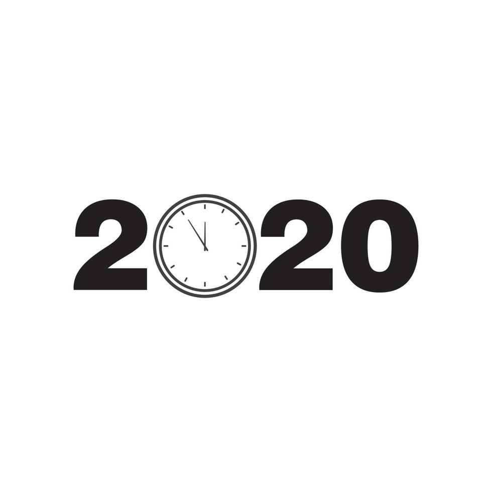 feliz año nuevo 2020 logo texto diseño vector ilustración - vector