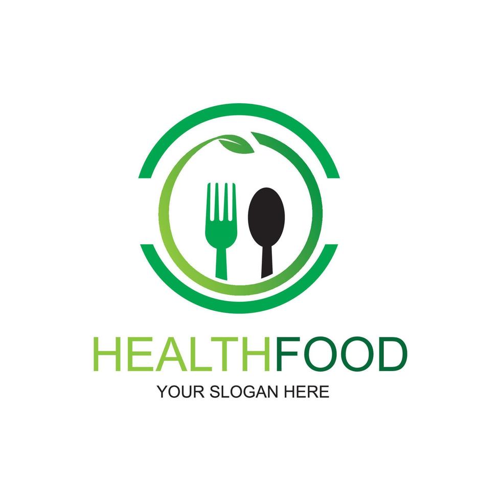 healthy food logo vector design icon illustration