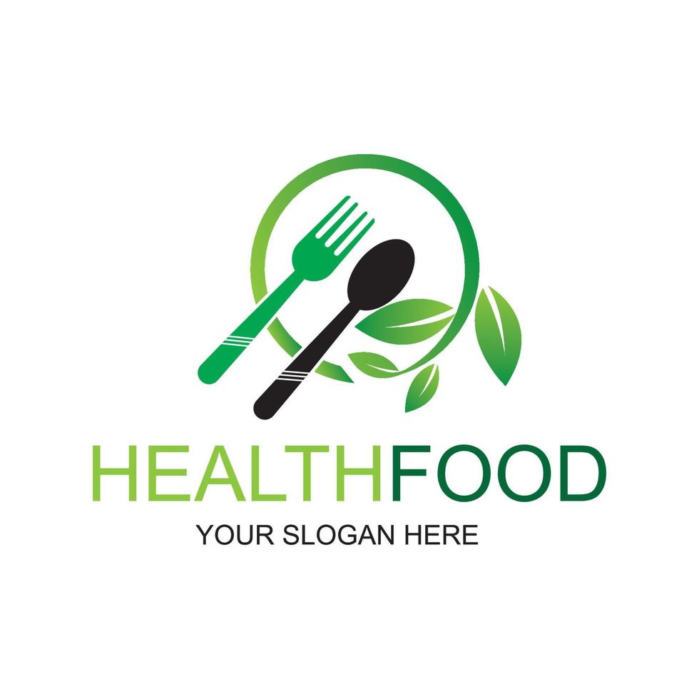 ilustración de icono de diseño de vector de logotipo de comida saludable