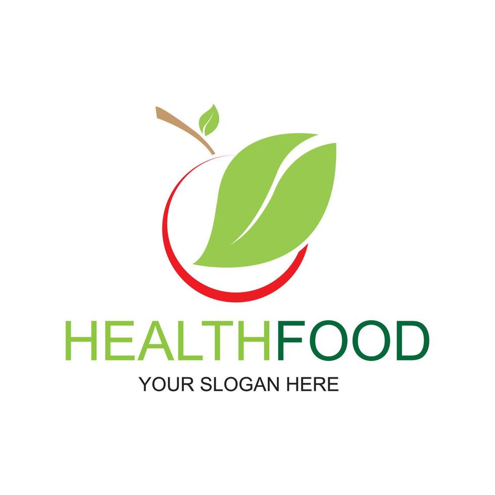 healthy food logo vector design icon illustration