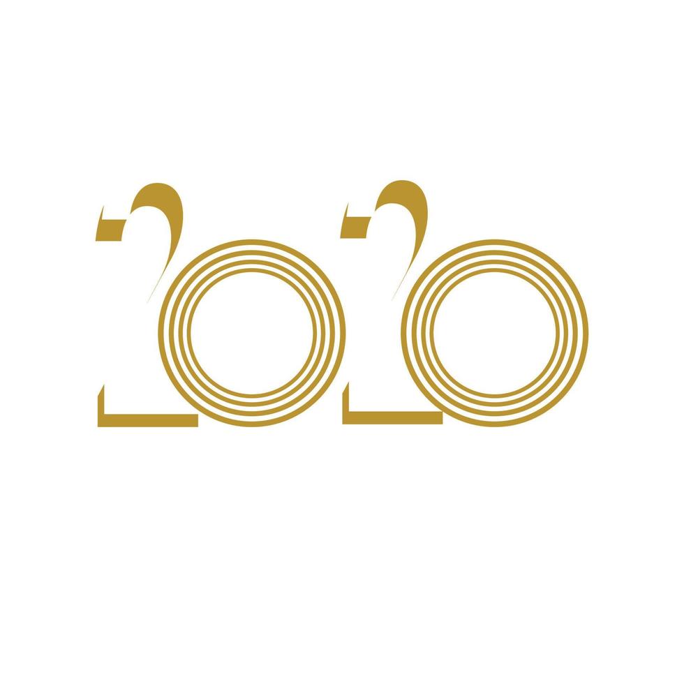 feliz año nuevo 2020 logo texto diseño vector ilustración - vector