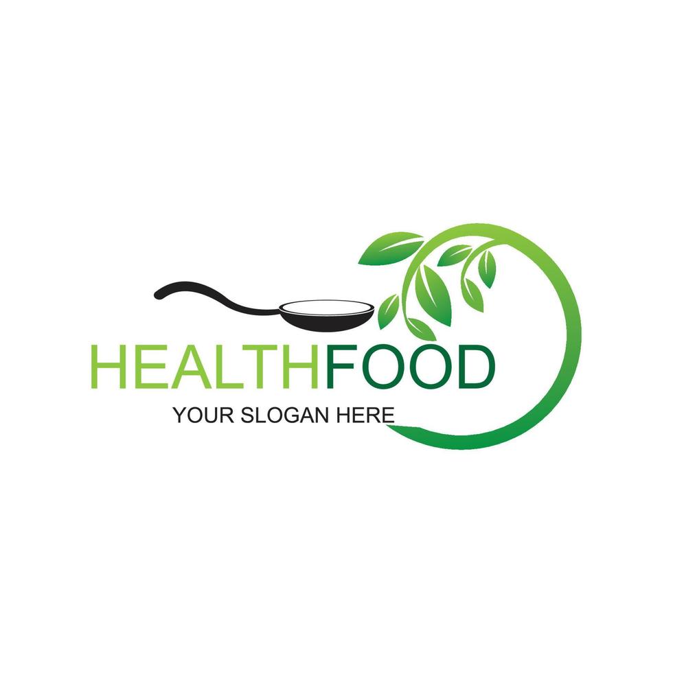 healthy food logo vector design icon illustration