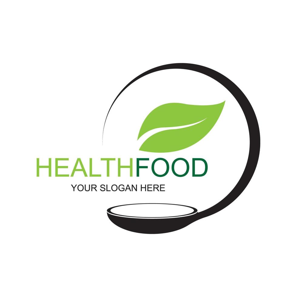 healthy food logo vector design icon illustration