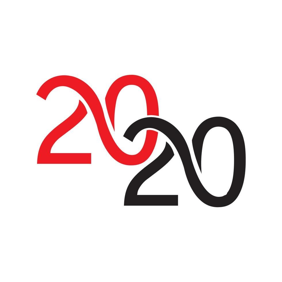 feliz año nuevo 2020 logo texto diseño vector ilustración - vector