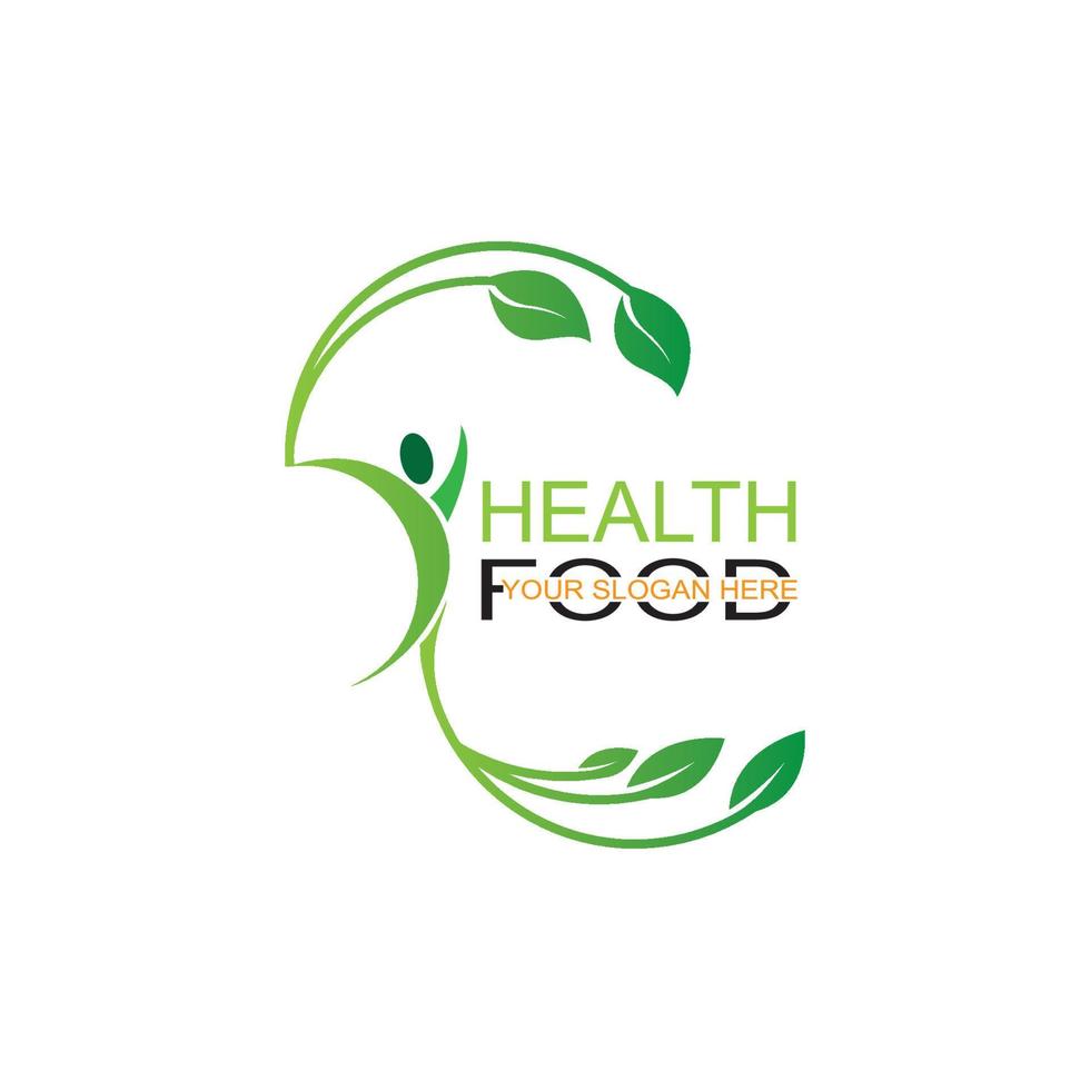 healthy food logo vector design icon illustration