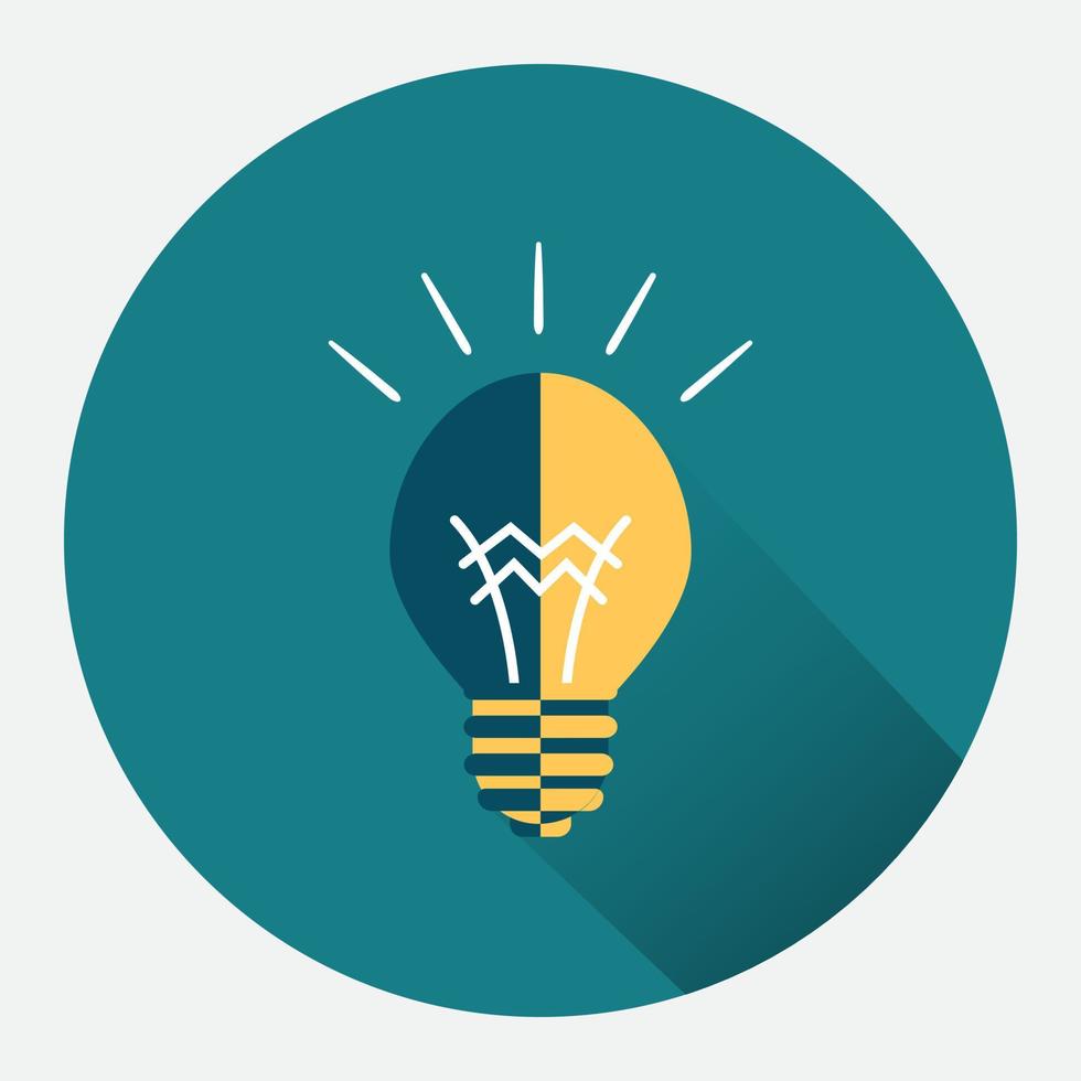 Lamp light color icon. Idea symbol. simple illustration mobile concept app line icon and web design. Editable stroke. Design template vector