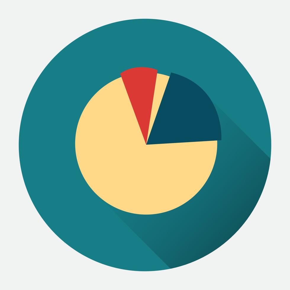 iconos de gráfico de diagrama de color con sombra. ilustración vectorial vector