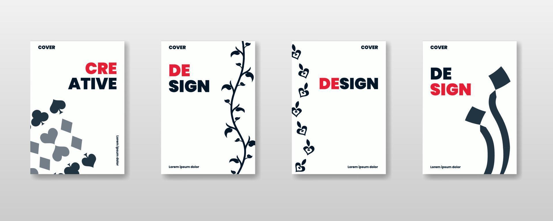 Abstract background creative cover set. Can be used for Collage page, greeting card, invitation, brochure, banner idea, book cover, booklet print, vector