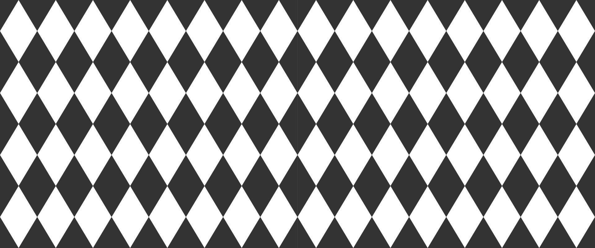 Harlequin seamless pattern. Geometric background with with black and white rhombus. Circus or masquerade ornament vector