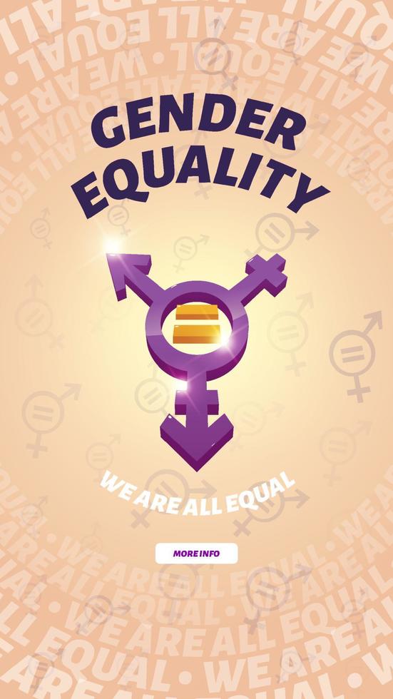 Gender equality, symbol of male and female equal vector