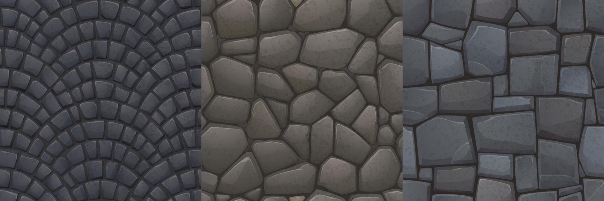 Game texture stones, pebbles seamless pattern vector