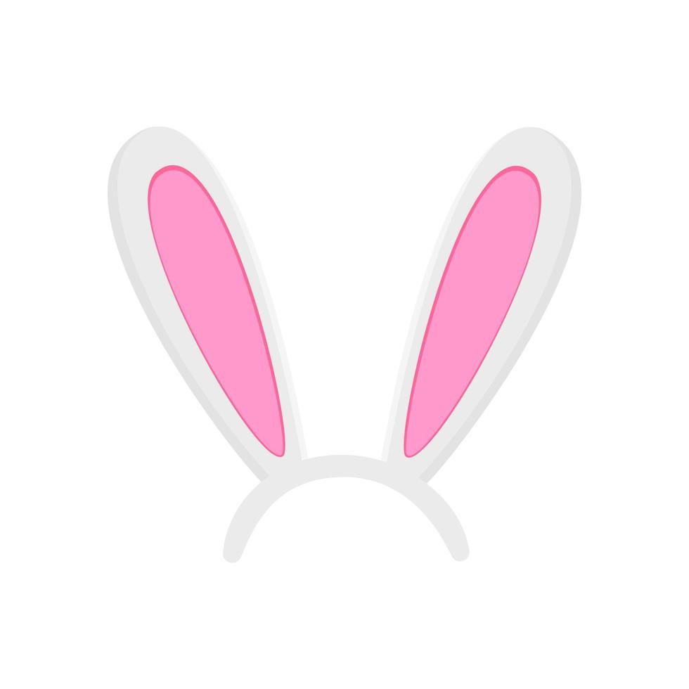 Hare ears mask. Easter or New Year bunny ears props for party or photo booth. Element for kids hare costume vector