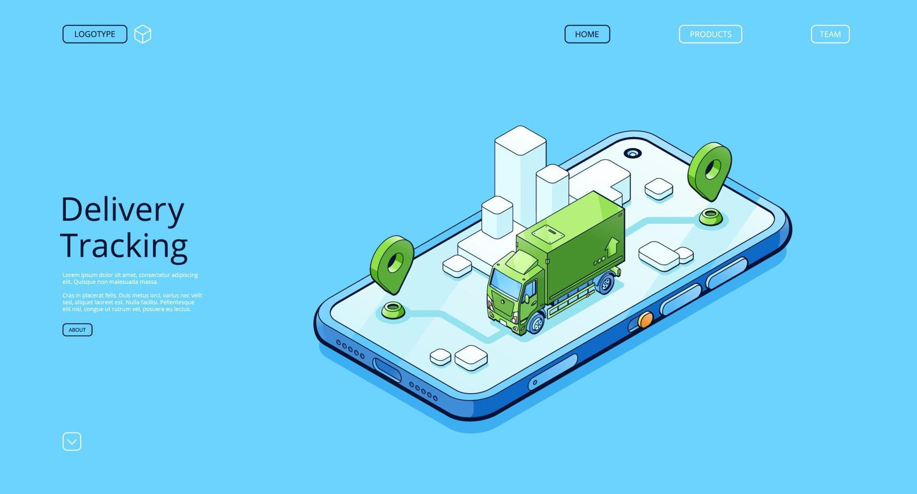 Delivery online tracking service banner vector