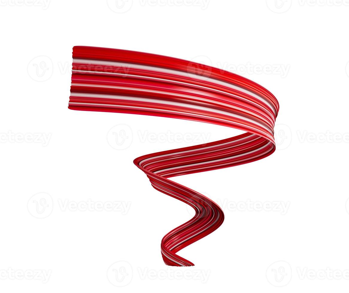 Red spiral 3d Ribbon isolated on white Background 3d illustration photo