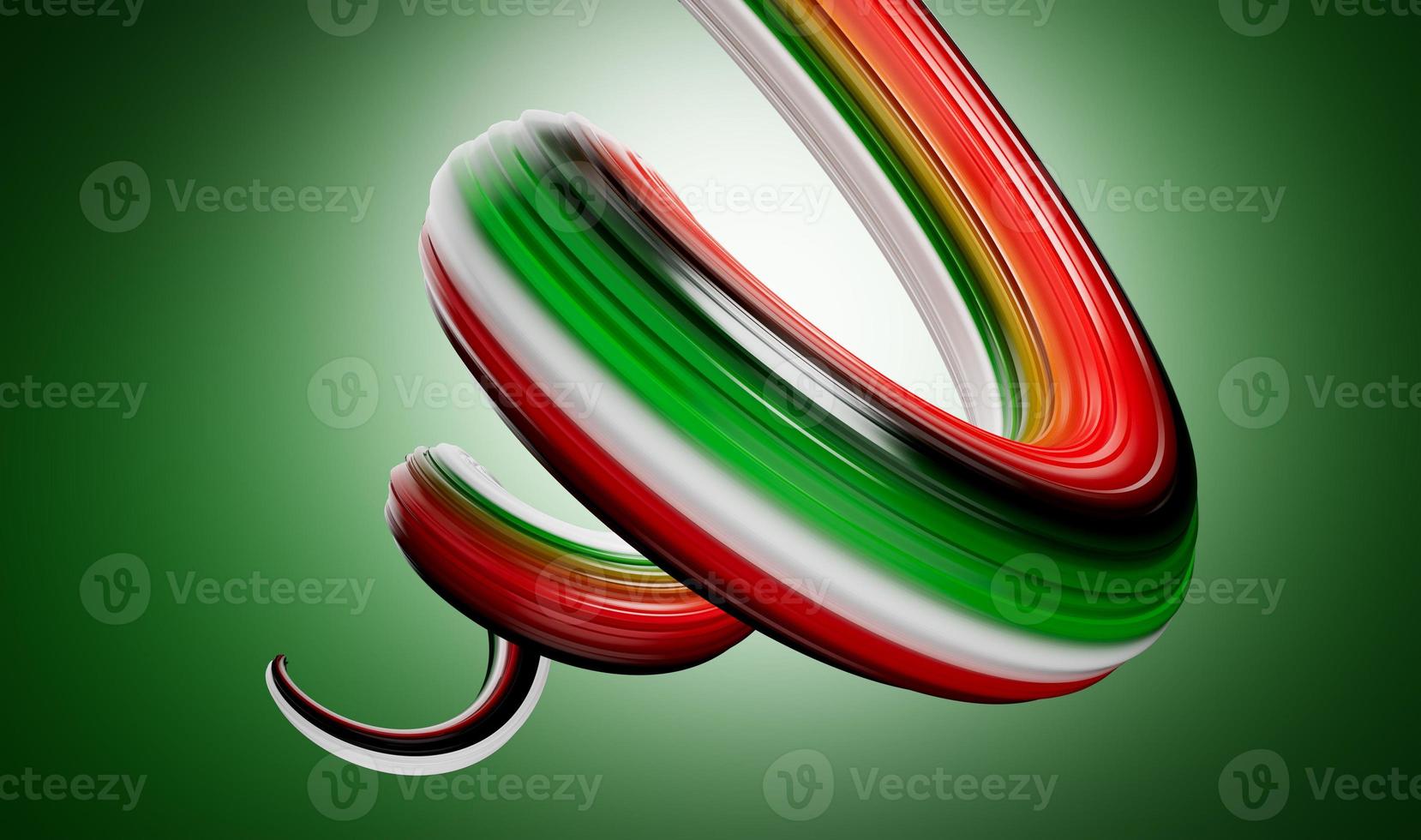 Abstract spiral of Palestine Flag Colors, 3d brush Stroke 3d illustration photo