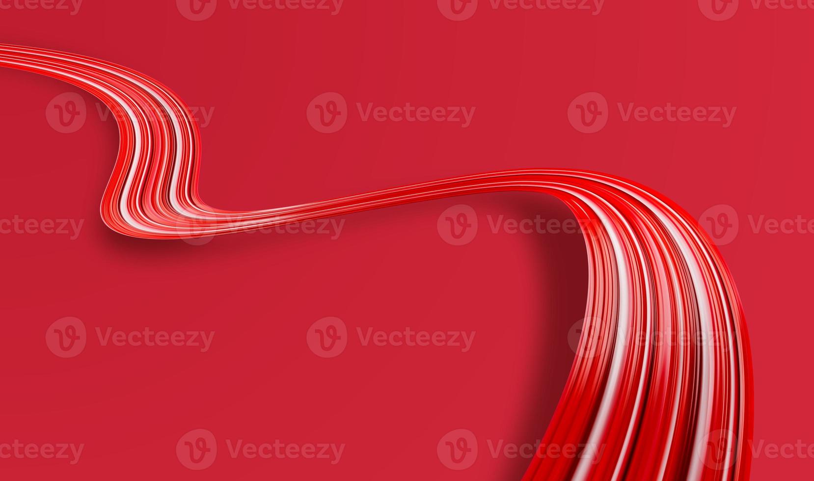 Abstract design. Red color modern background with twisted brush stroke, smear wave, splash curl of red paint 3d illustration photo