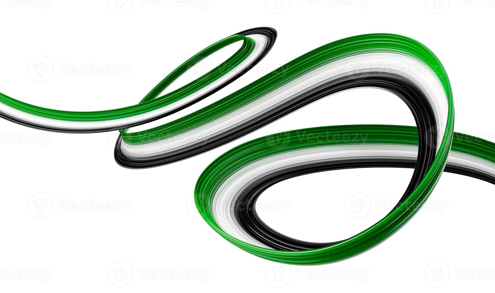 Abstract spiral of Palestine Flag Colors, 3d brush Stroke 3d illustration photo