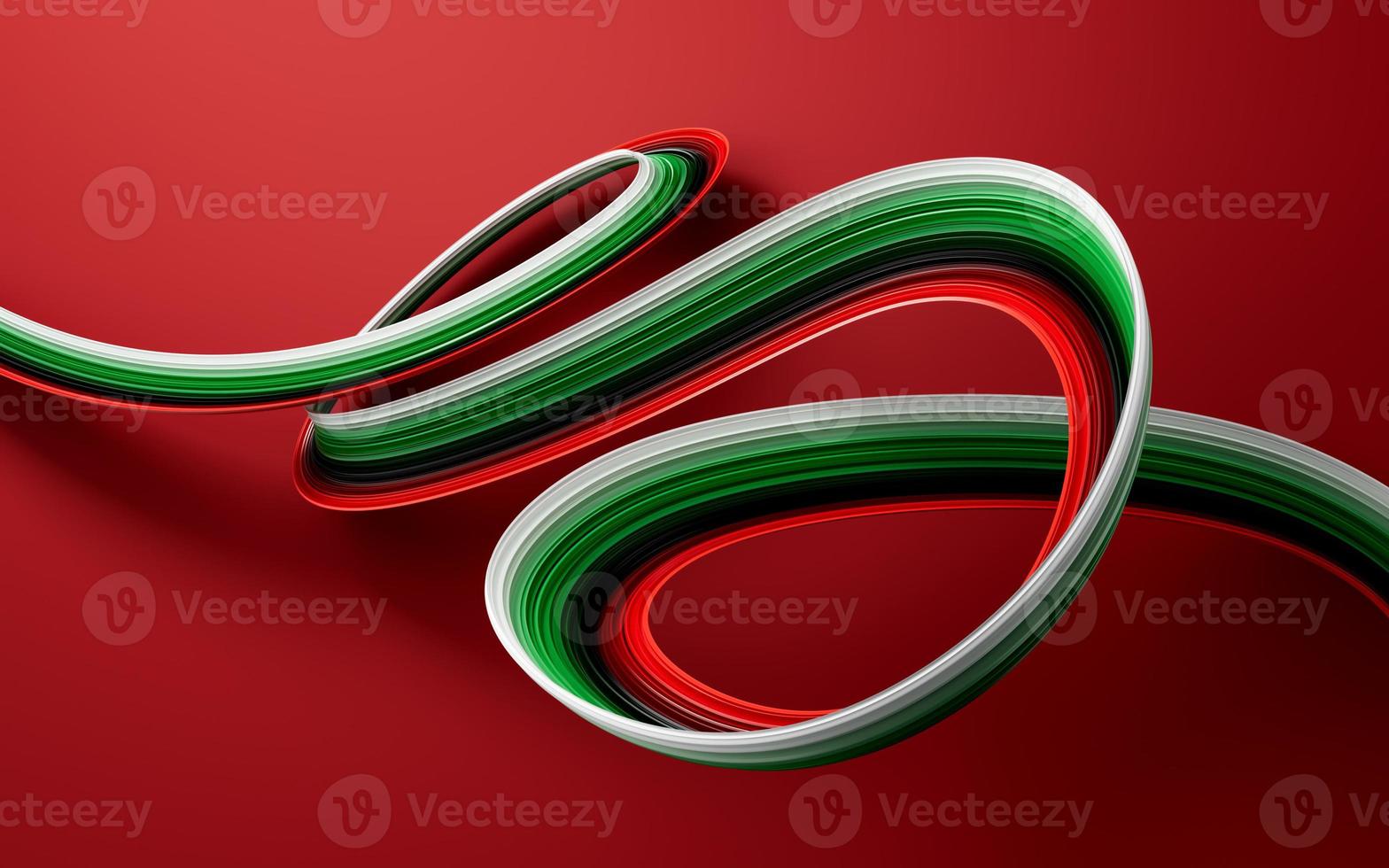 United Arab Emirates independence day of the national flag of UAE green, red, black, white colors 3d illustration photo