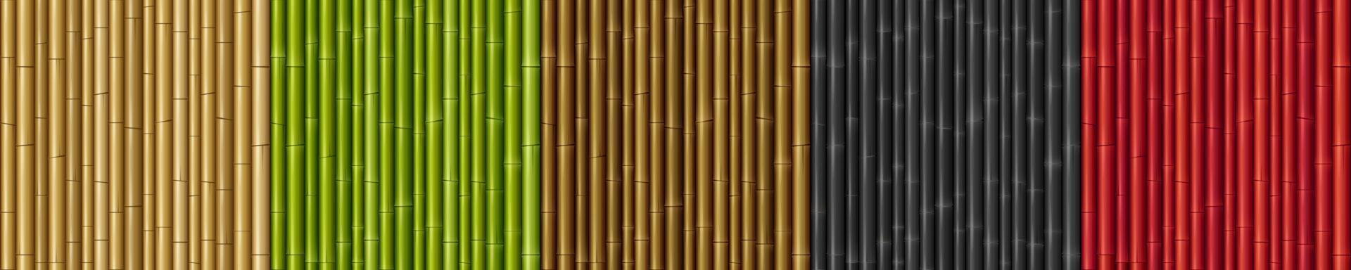 texturas de pared con palos de bambú vector
