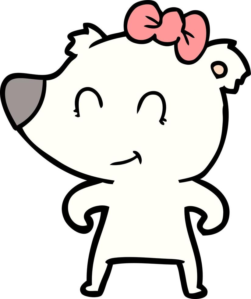 Vector polar bear character in cartoon style