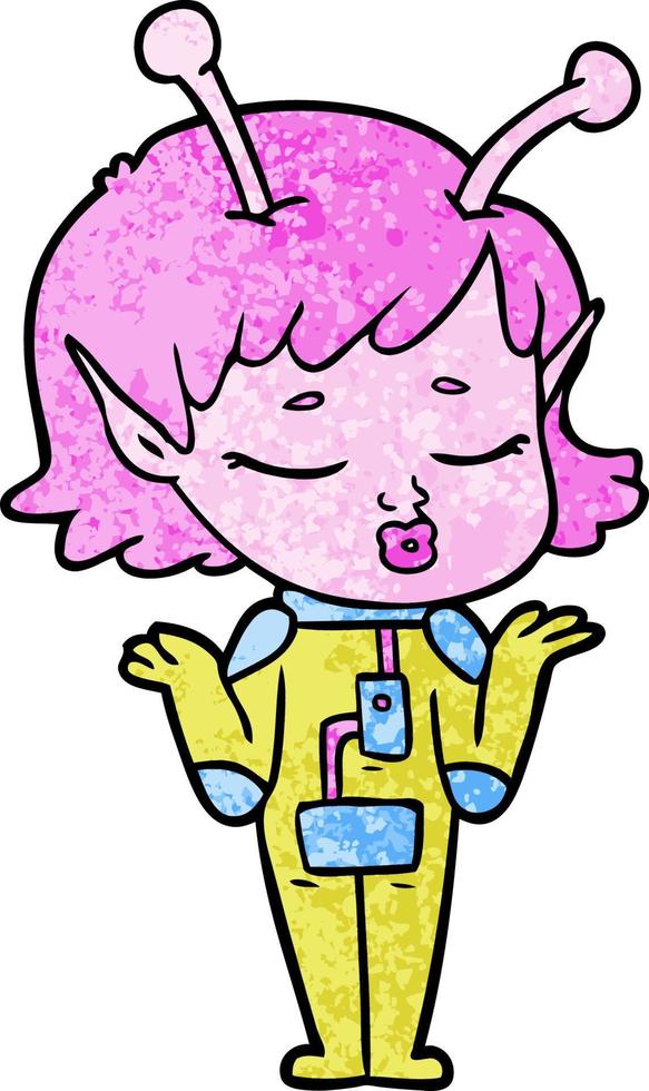 Vector alien character in cartoon style