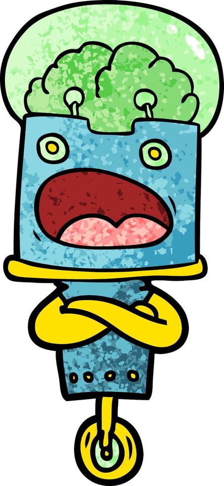 personaje de robot vectorial en estilo de dibujos animados vector