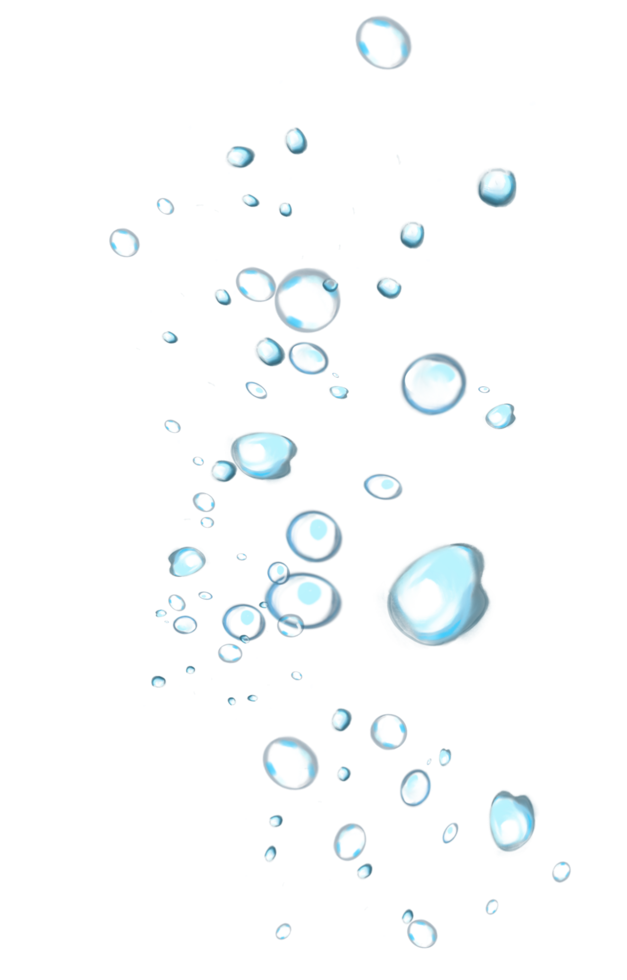 fondo transparente de burbuja de agua dibujada a mano png