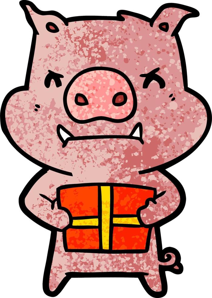 Vector pig character in cartoon style