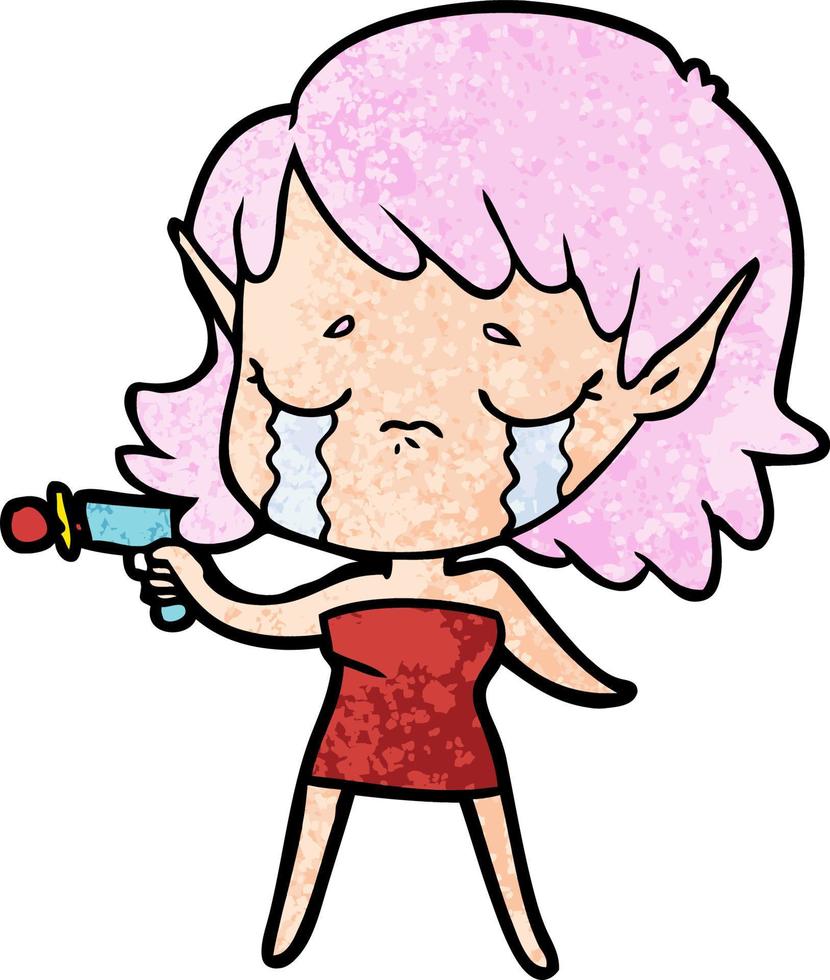 Vector elf girl character in cartoon style