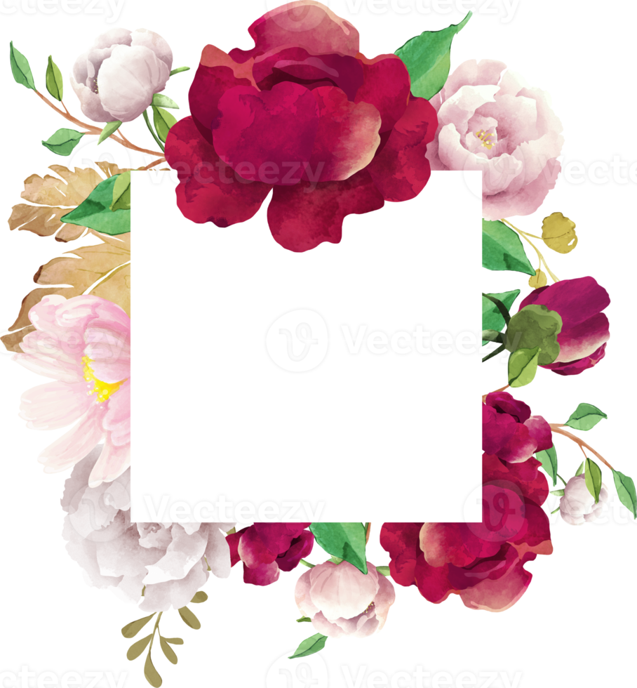 Beautiful Square Flower Frame png