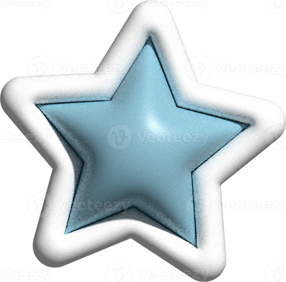 linda decoración de estrellas en 3d png