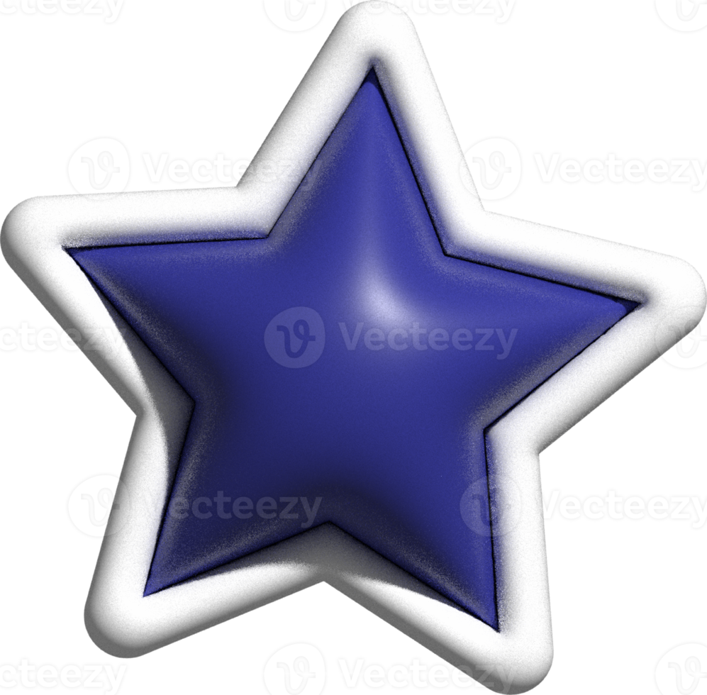 decoração de estrela 3d fofa png