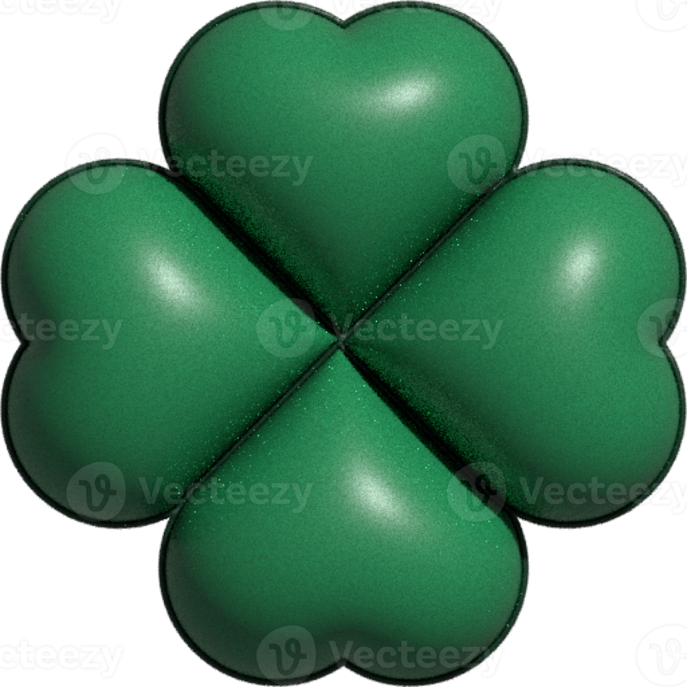 cute 3D lucky clover leaf decoration png