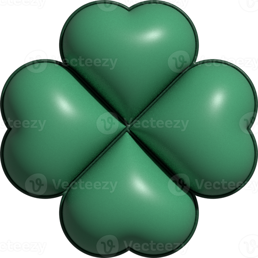 cute 3D lucky clover leaf decoration png