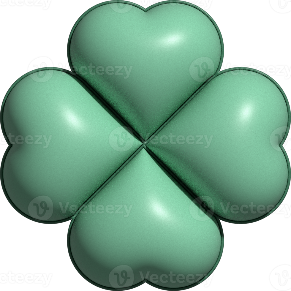 cute 3D lucky clover leaf decoration png