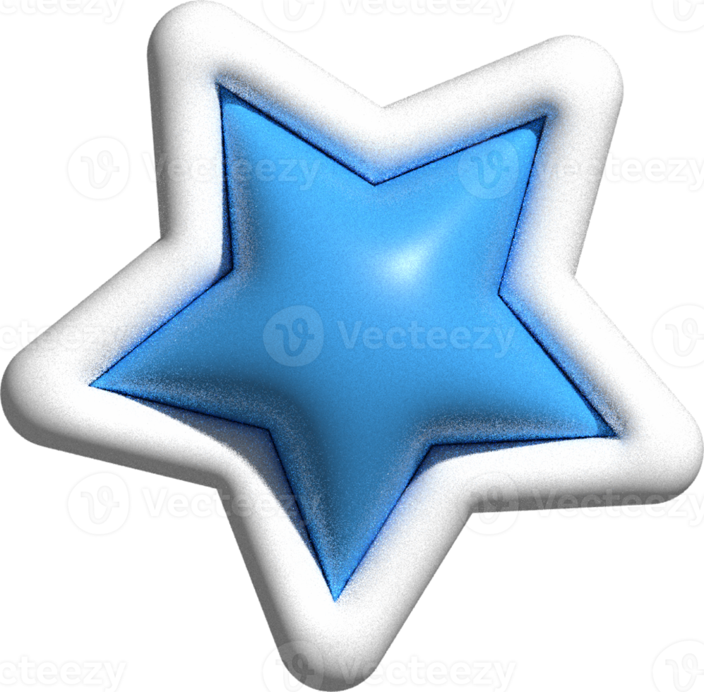 linda decoración de estrellas en 3d png