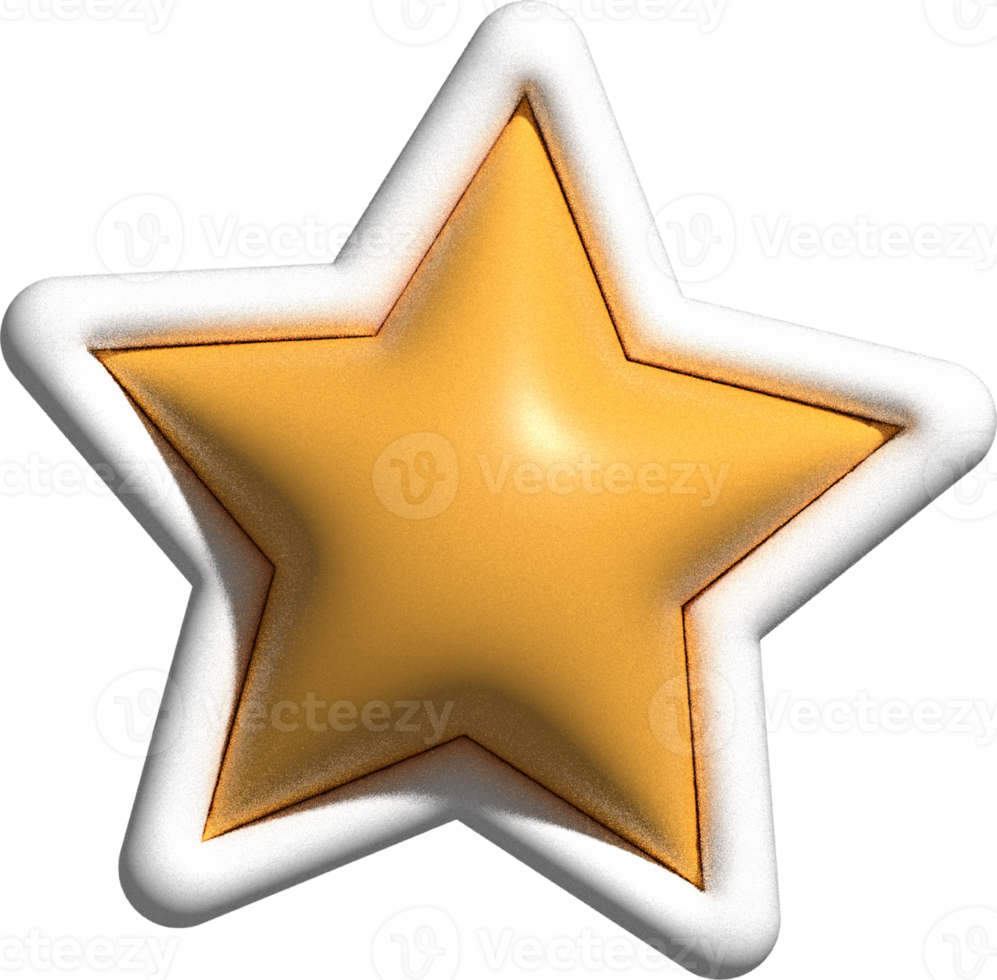 linda decoración de estrellas en 3d png