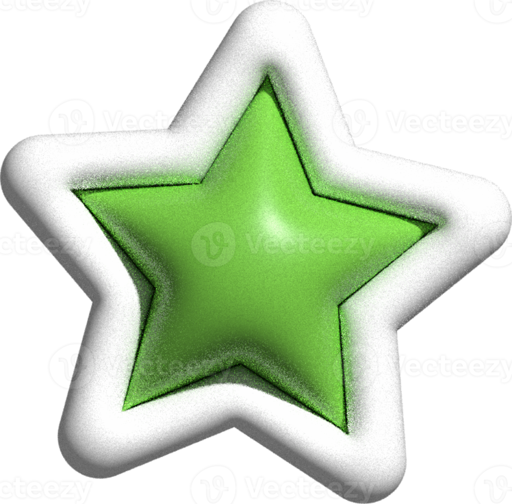 decoração de estrela 3d fofa png