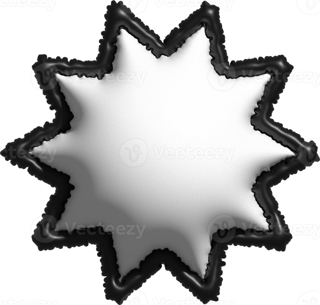 3d black abstract shape decoration png