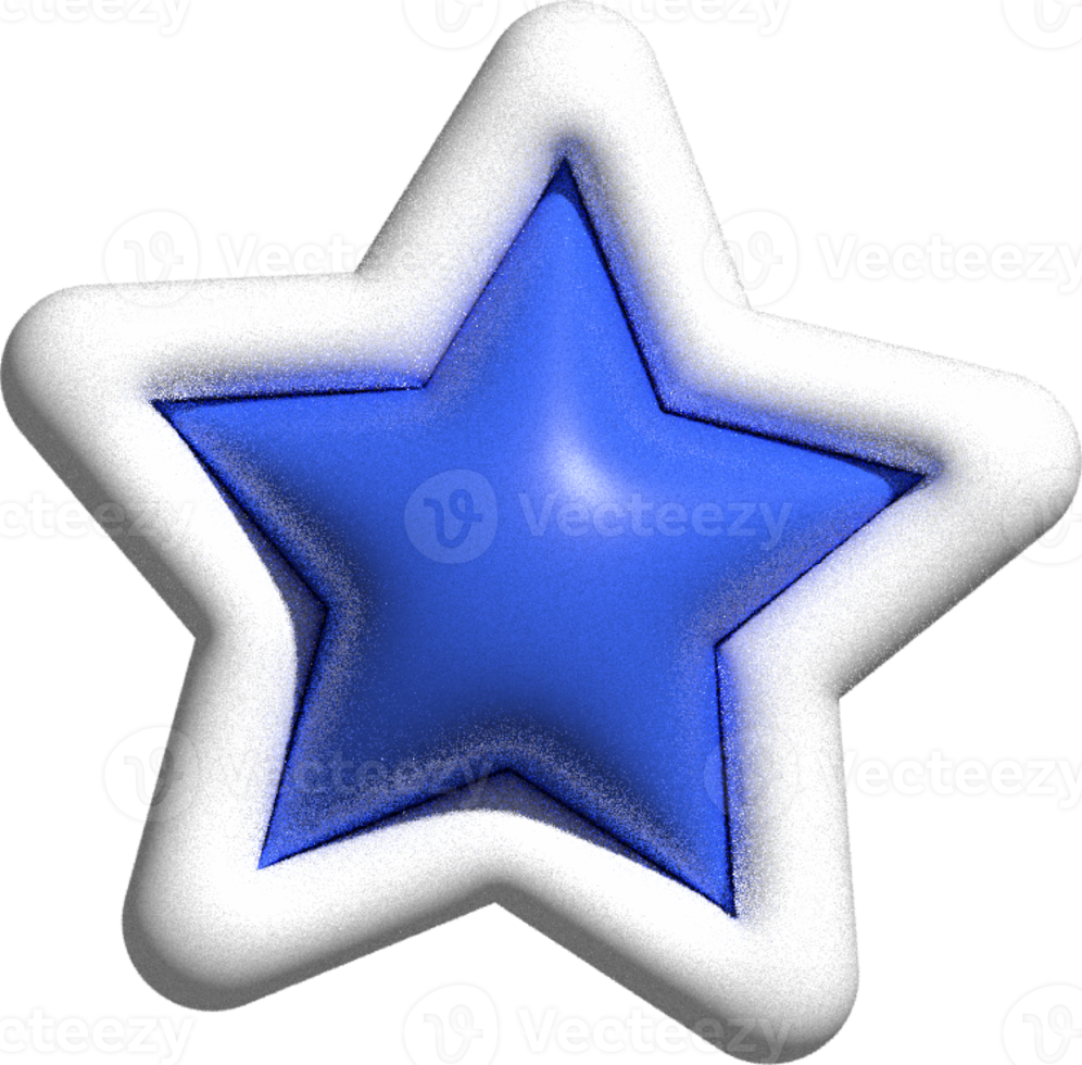 linda decoración de estrellas en 3d png