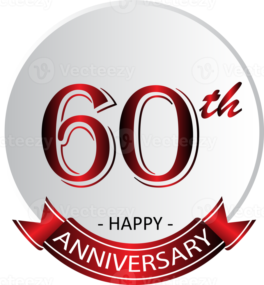 etiqueta de celebración del 60 aniversario png