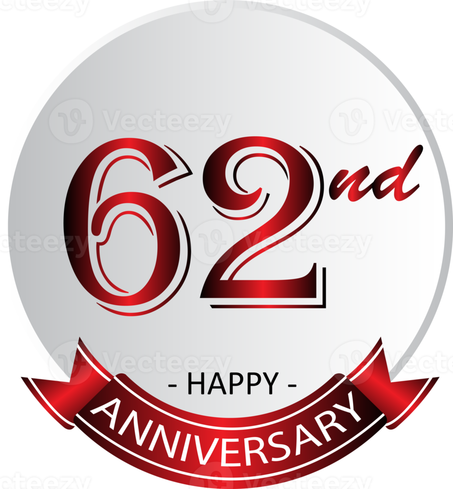 62nd anniversary celebration label png