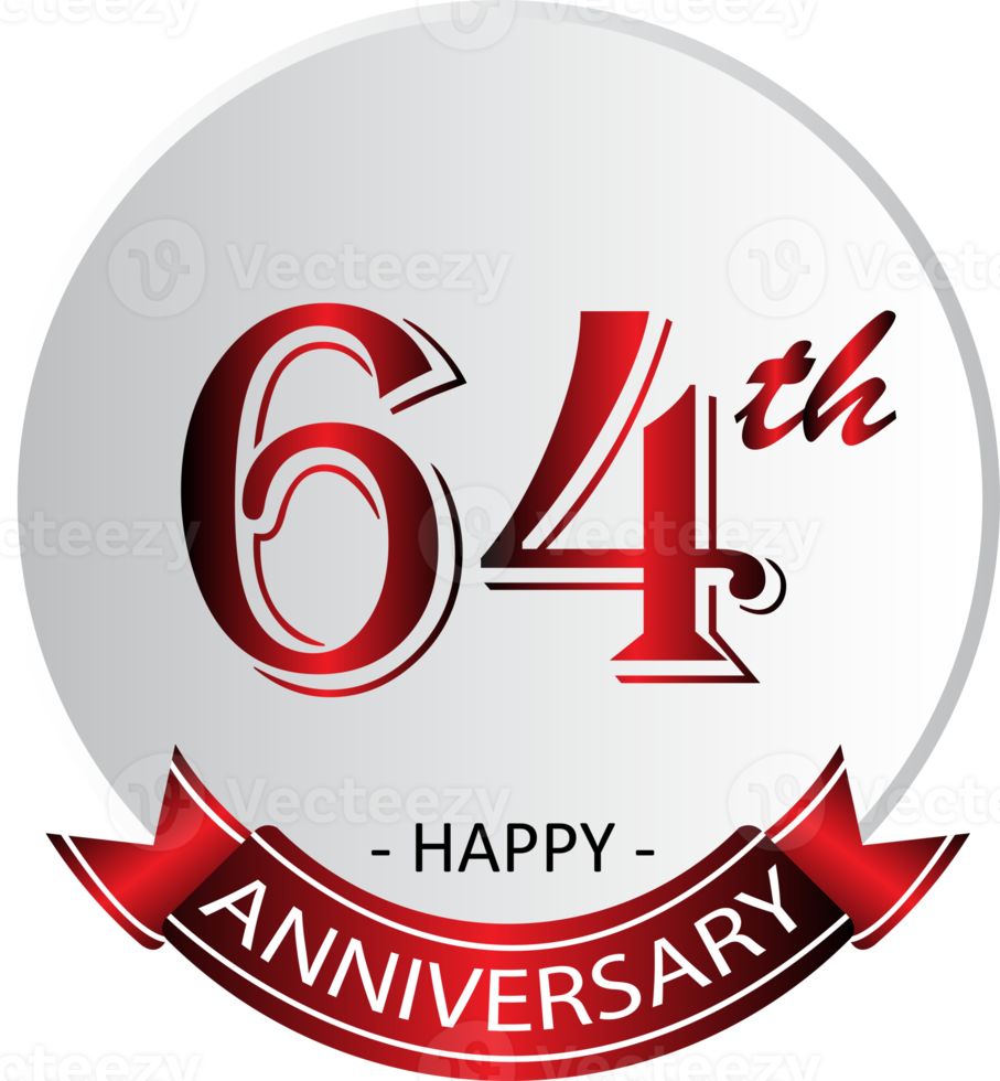 64th anniversary celebration label png