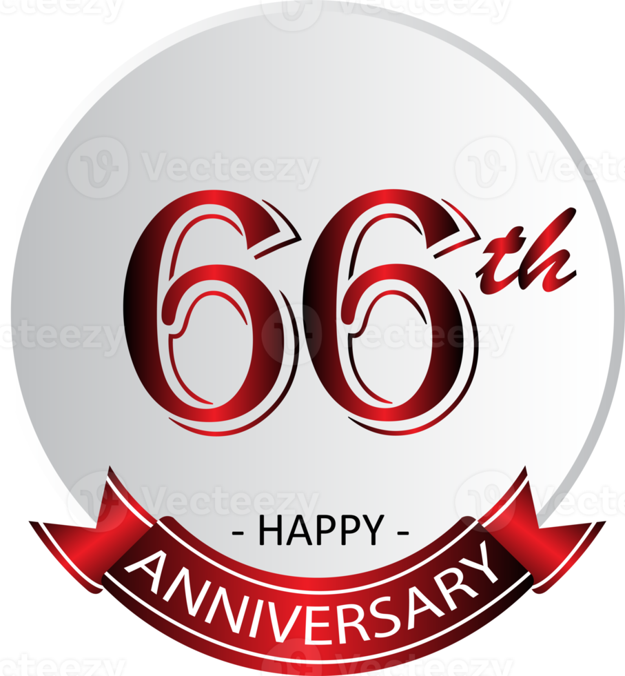 66th anniversary celebration label png