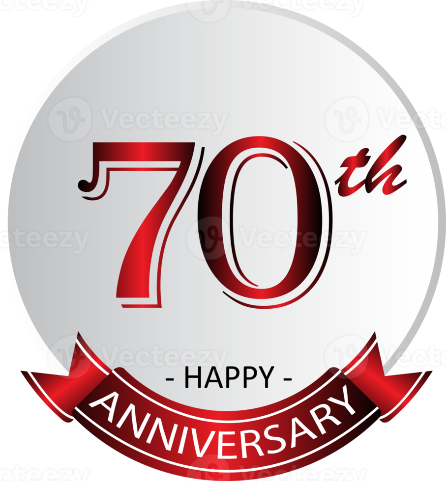 etiqueta de celebración del 70 aniversario png